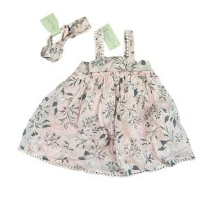 NWT Joie Kids Toddler Floral Dress/Headband Outfit Set | Pink | 24M